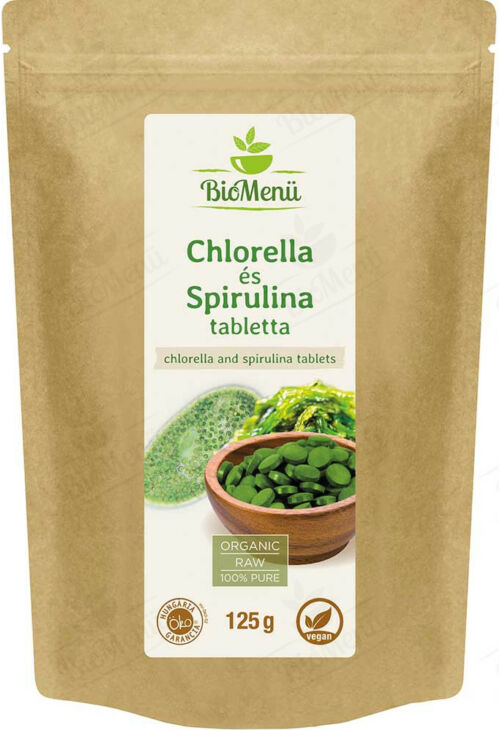 Chlorella és Spirulina Alga tabletta BioMenü 125 g